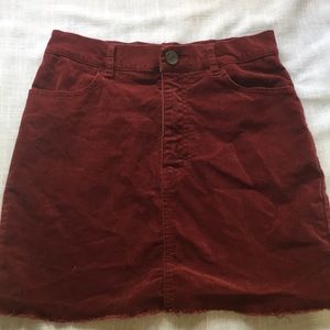 Burgundy mini skirt